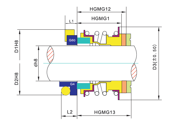 HG MG13 O-Ring Single Spring Industrial Pump Mechanical Seal 